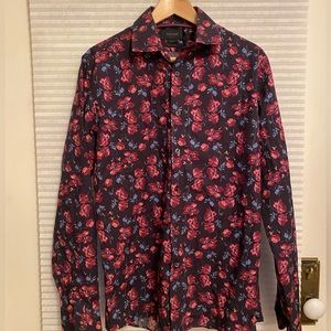 Duchamp Floral Black/Purple/Magenta Dress Shirt